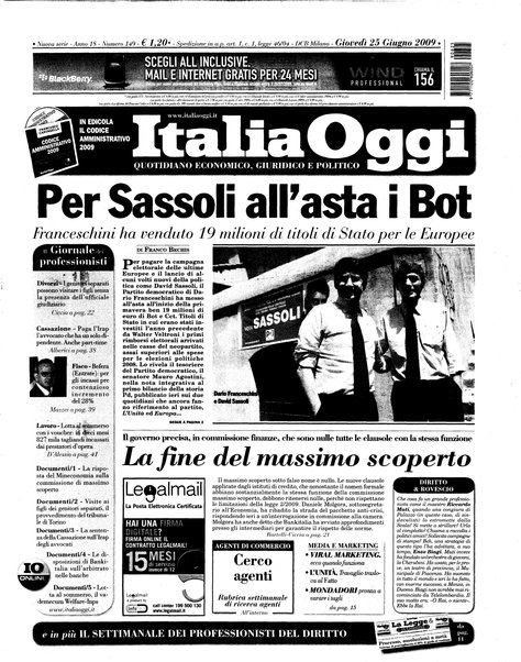 Italia oggi : quotidiano di economia finanza e politica